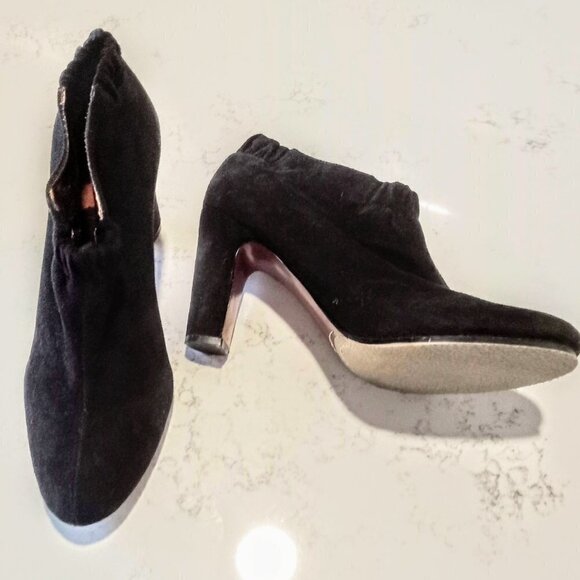Sam Edelman Black Suede Ankle Booties - Picture 2 of 6
